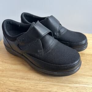 Apex Petals Emmy Women's Orthopedic Monk Strap Shoes Black Leather Size 7 Wide